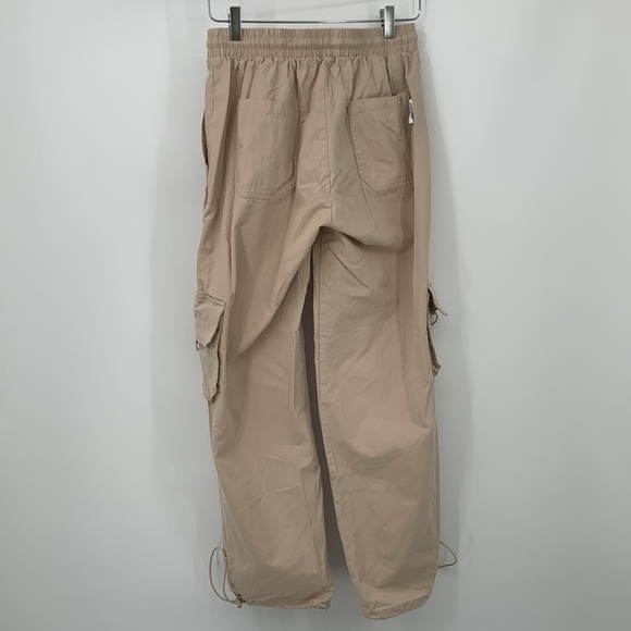 Sixth June Paris cargo jogger pants cotton tan khaki pocket slouchy women Small - Picture 7 of 8